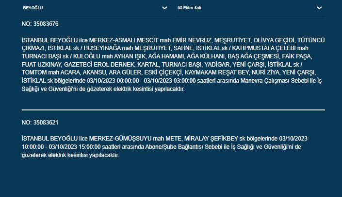 İstanbul’da elektrik kesintisi: 21 ilçeyi etkileyecek 8