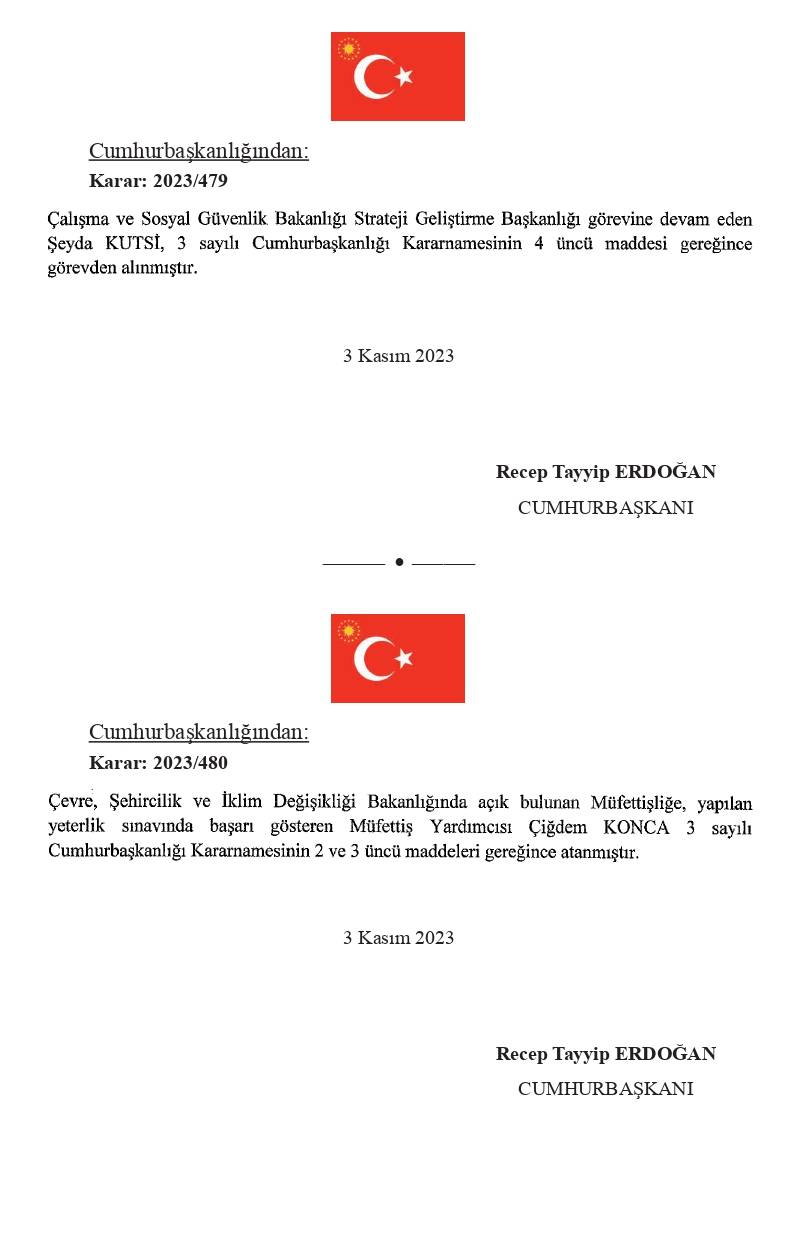 Cumhurbaşkanı Erdoğan imzaladı! Çoğu bakanlık ve kamu kurumlarına atamalar yapıldı 13