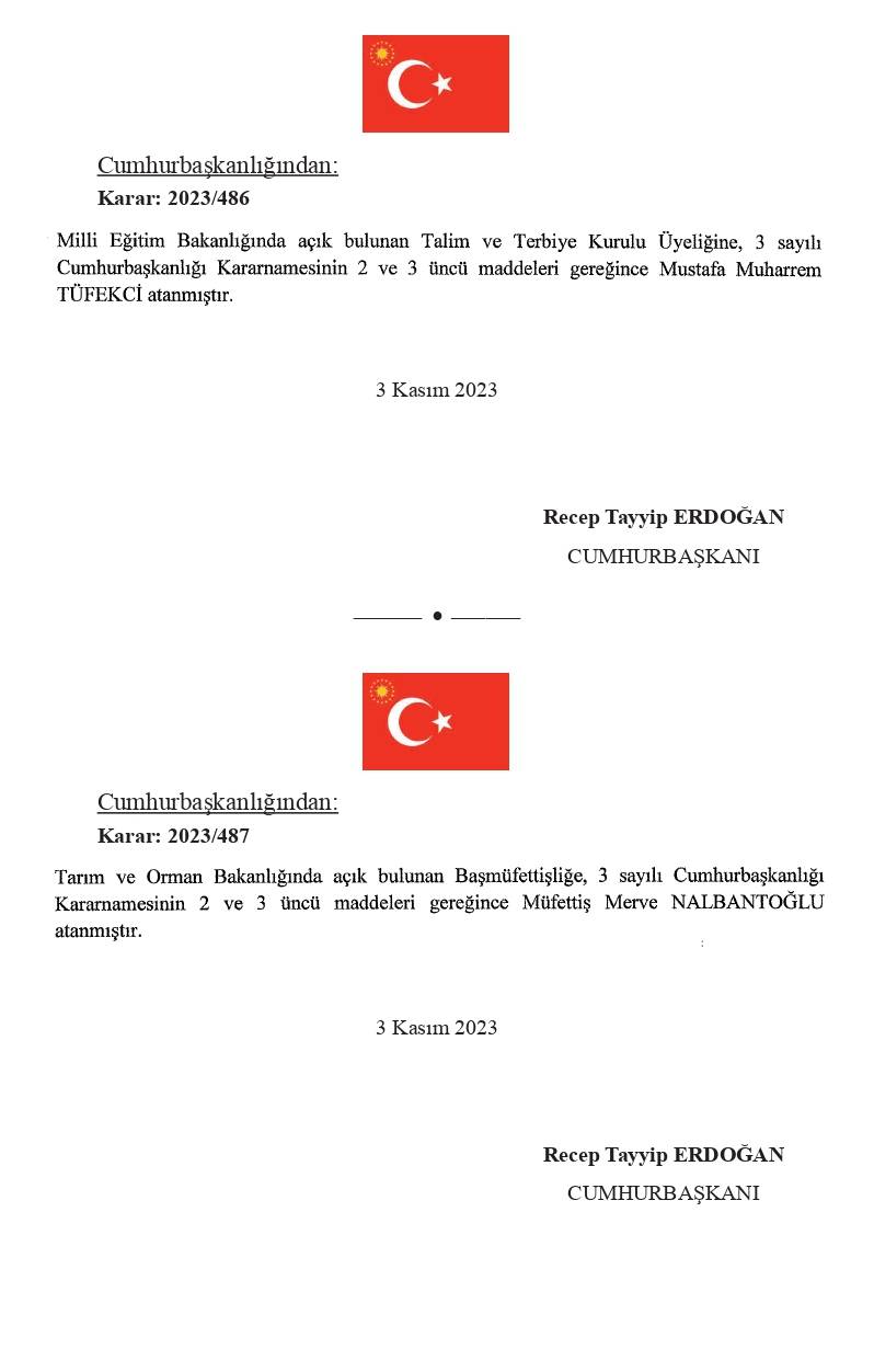 Cumhurbaşkanı Erdoğan imzaladı! Çoğu bakanlık ve kamu kurumlarına atamalar yapıldı 5