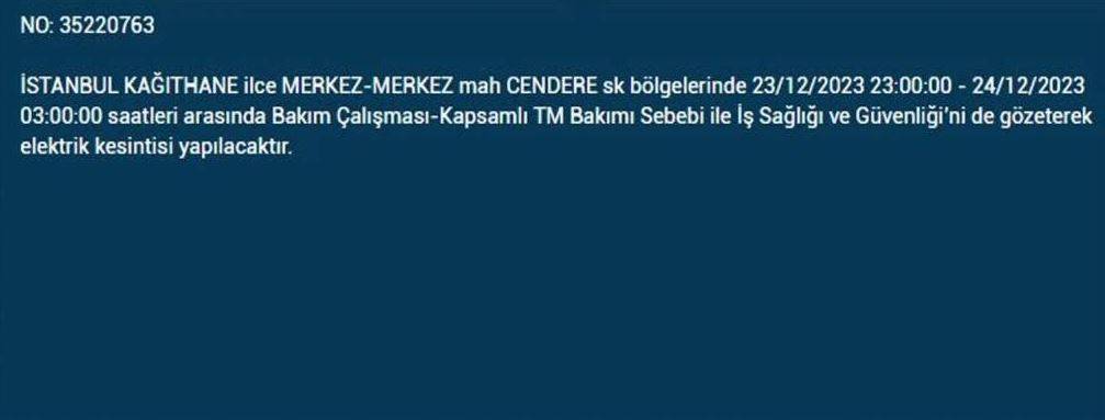 İstanbul'da birçok ilçede elektrik kesilecek 'Mumları fenerleri jeneratörleri hazırlayın' 6