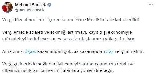 Mehmet Şimşek ‘Vergi alınacak’ diyerek açıkladı! Meclis’te kabul edildi 9