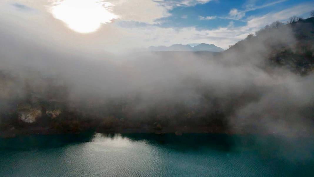 Tunceli'de etkili olan sisin güzelliği dronla görüntülendi 3