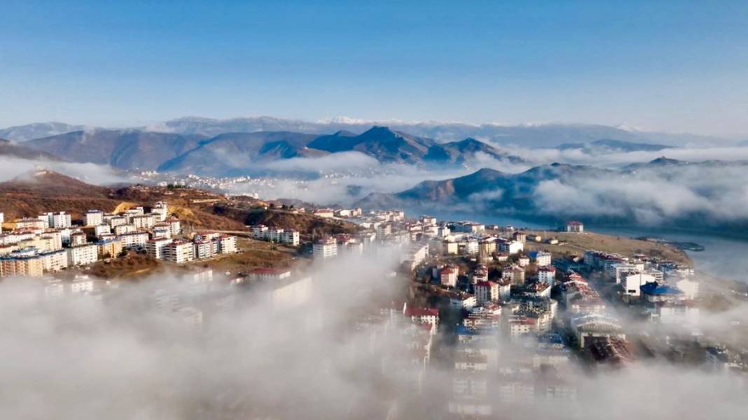 Tunceli'de etkili olan sisin güzelliği dronla görüntülendi 5