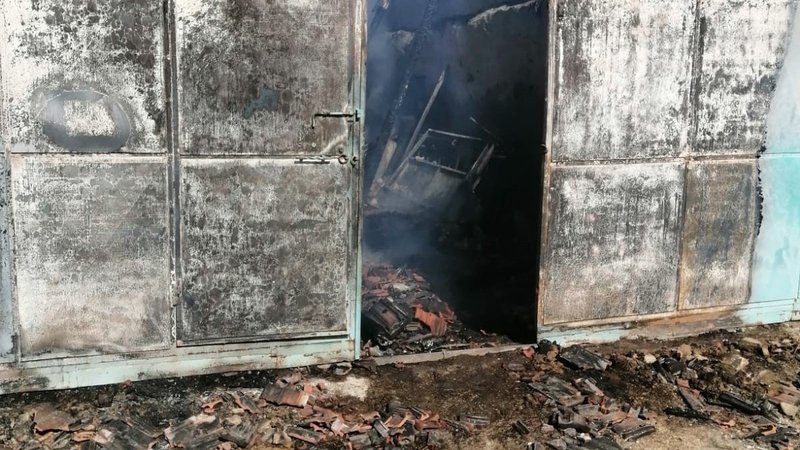 Kulu'da samanlık yangını