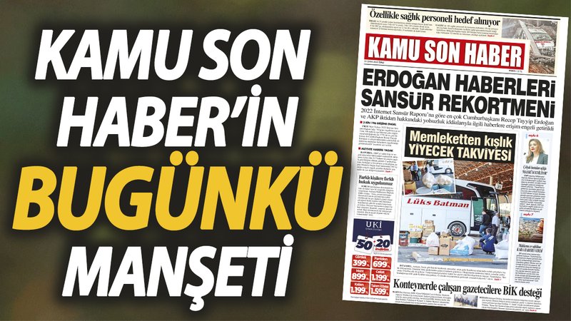 Kamu Son Haber'in birinci sayfası