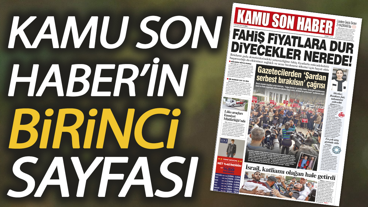 Kamu Son Haber'in birinci sayfası