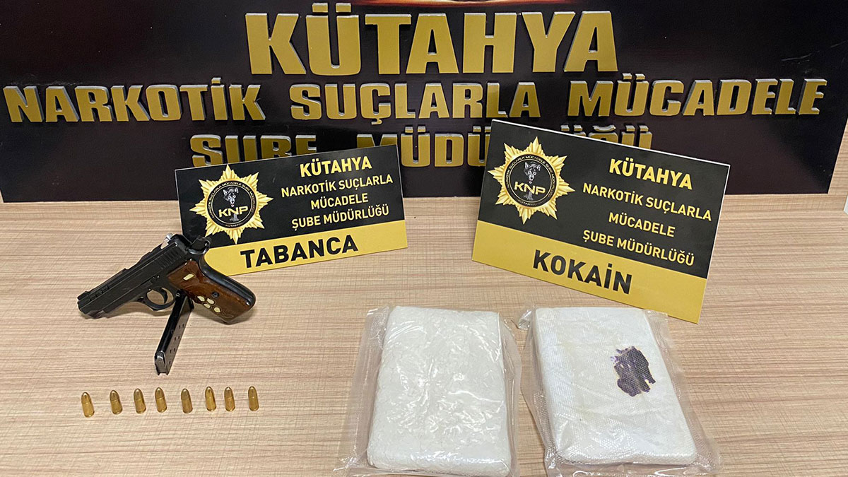 Kütahya'da 1 kilo kokain ele geçirildi