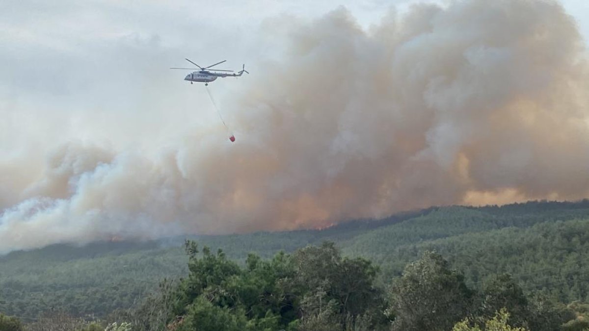 Çanakkale'de orman yangını...Bir köy boşaltıldı