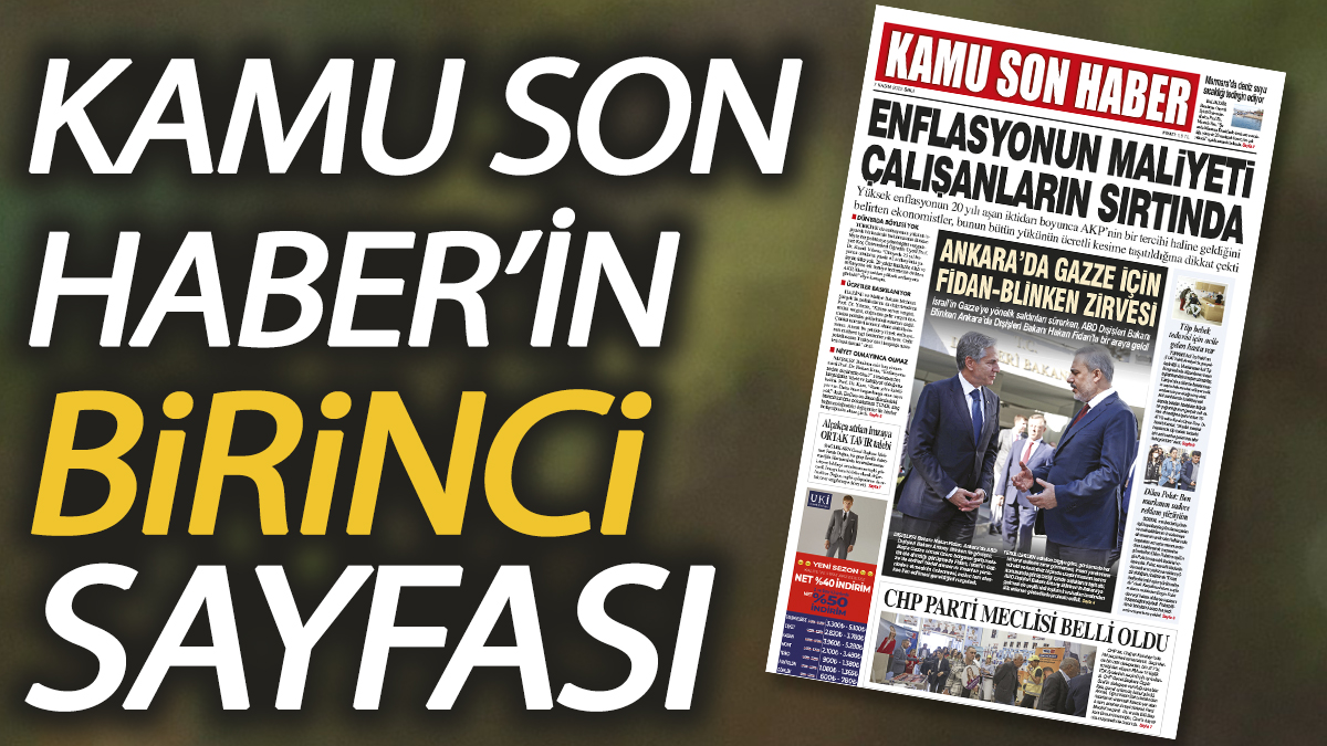 Kamu Son Haber'in birinci sayfası