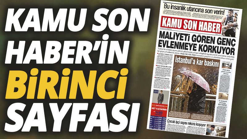 Kamu Son Haber'in birinci sayfası