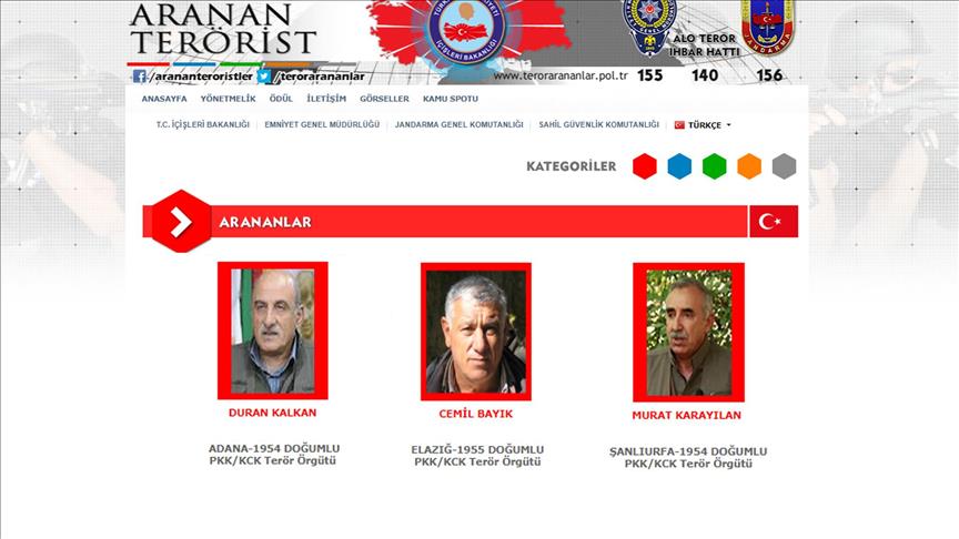 ABD'den PKK elebaşları hakkında bilgi verene ödül