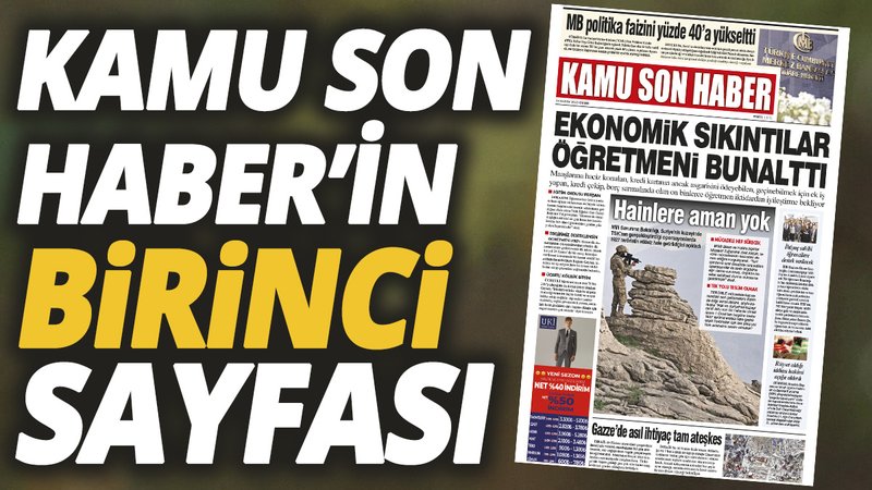 Kamu Son Haber'in birinci sayfası