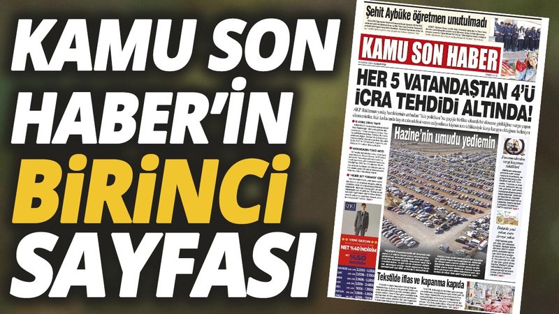 Kamu Son Haber'in birinci sayfası