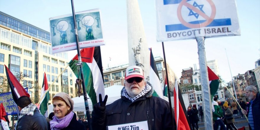 Hollanda'da Filistin'e destek gösterisi