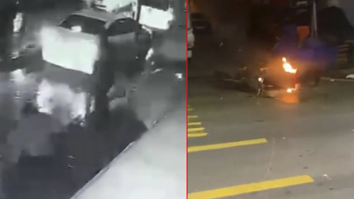 İstanbul'da film gibi olay silahlı saldırıda bulunan şahsın motosikletini yaktı