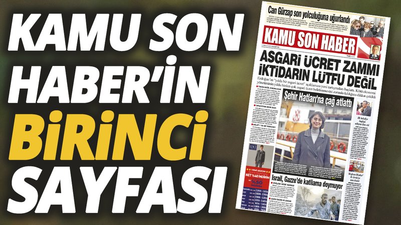 Kamu Son Haber'in birinci sayfası
