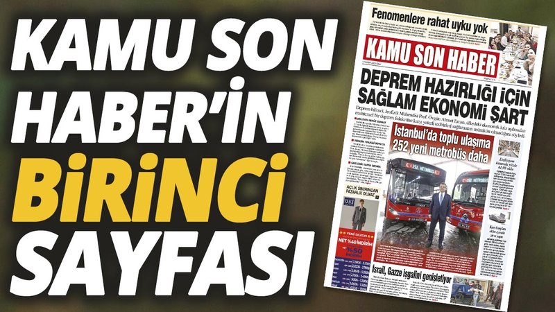 Kamu Son Haber'in birinci sayfası