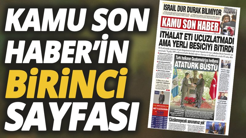 Kamu Son Haber'in birinci sayfası