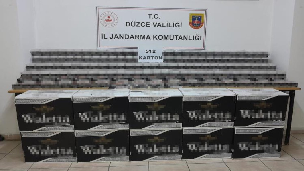 Düzce’de kaçak sigara operasyonu '512 karton sigara'