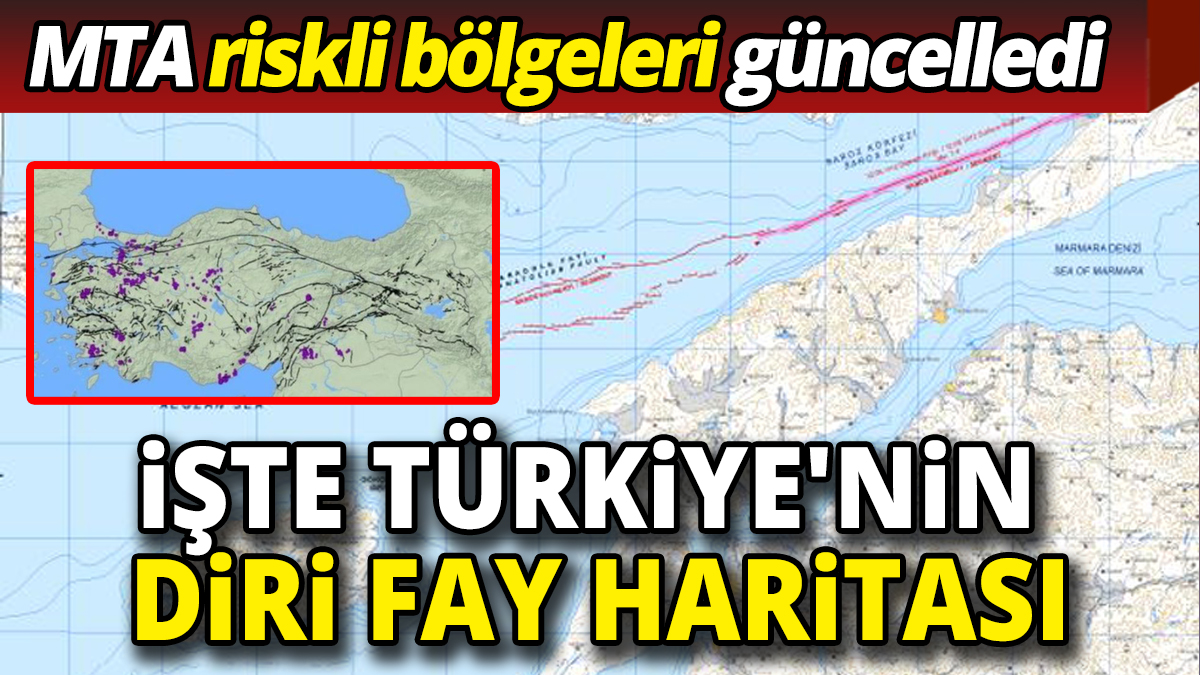 MTA riskli bölgeleri güncelledi İşte Türkiye'nin diri fay haritası