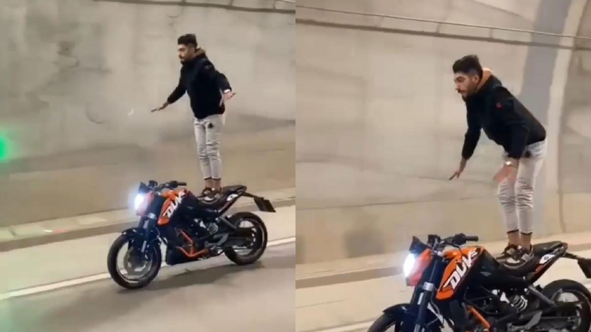 Üsküdar Çamlıca Tüneli'nde artistik hareketler yapan motosiklet sürücüsüne ceza