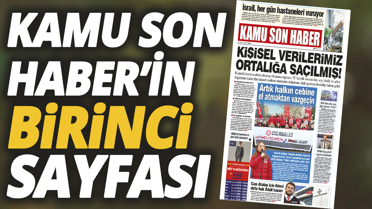 Kamu Son Haber'in birinci sayfası