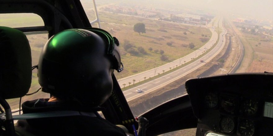 Manisa'da yılın son gününde havadan trafik denetimi
