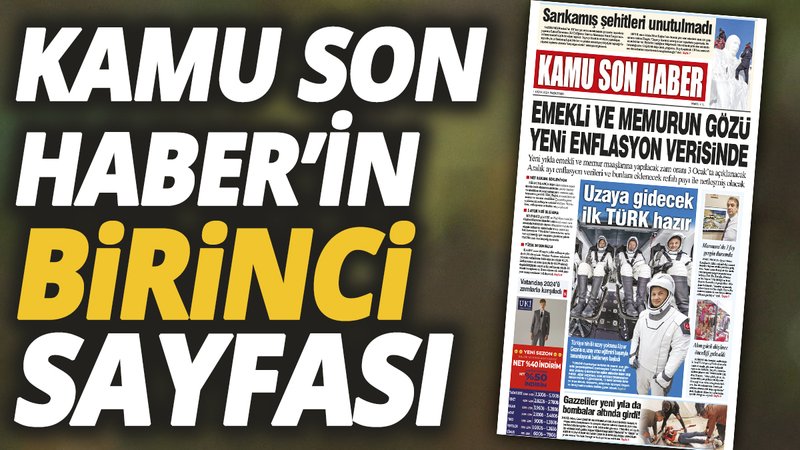 Kamu Son Haber'in birinci sayfası