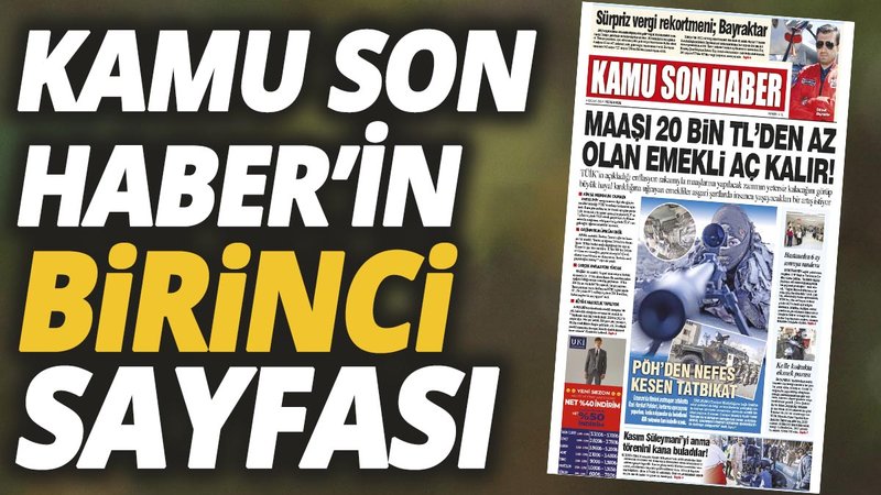 Kamu Son Haber'in birinci sayfası