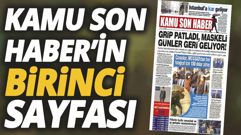 Kamu Son Haber'in birinci sayfası