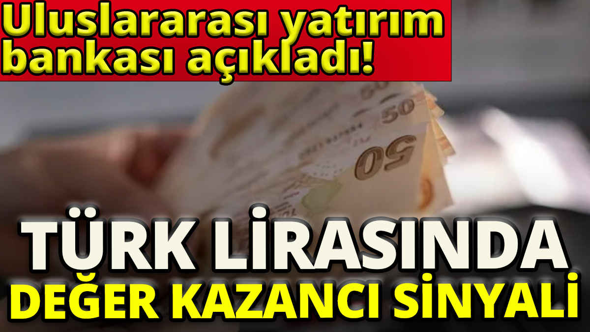 Türk lirasında  değer kazancı sinyali 'Uluslararası yatırım bankası açıkladı'