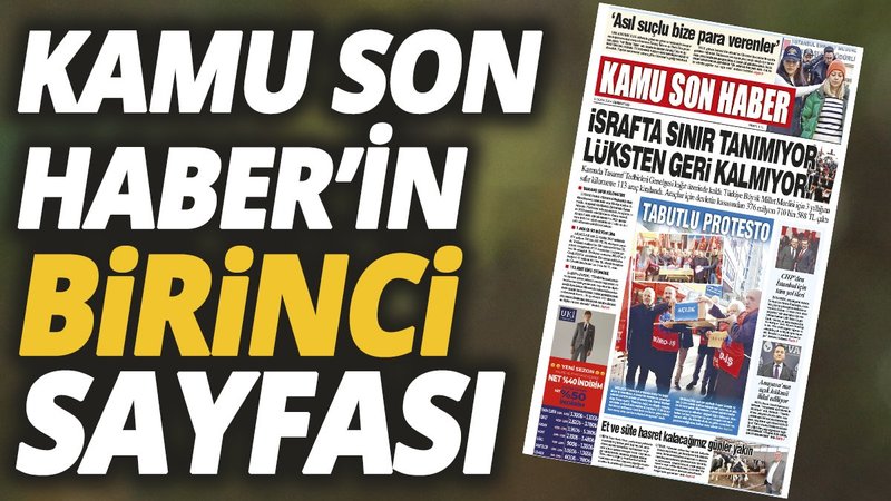 Kamu Son Haber'in birinci sayfası