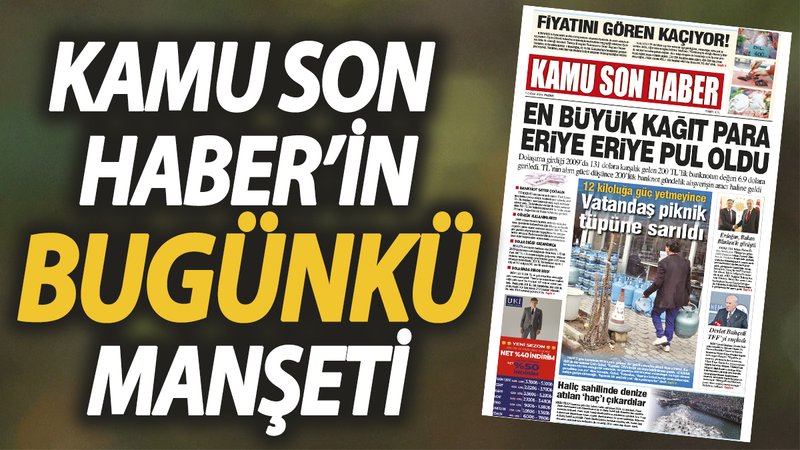 Kamu Son Haber'in birinci sayfası