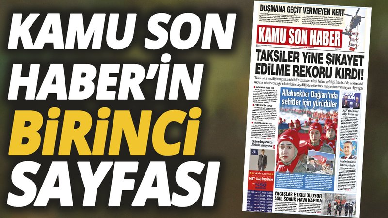 Kamu Son Haber'in birinci sayfası