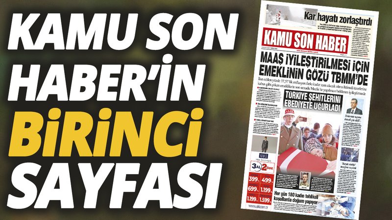 Kamu Son Haber'in birinci sayfası