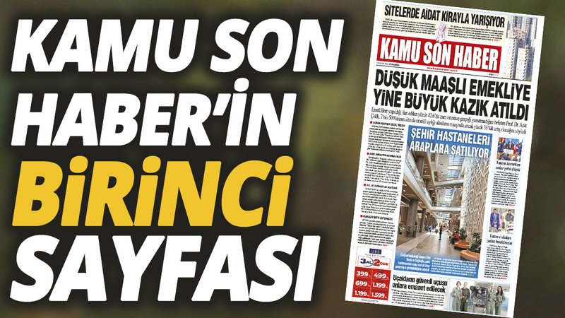 Kamu Son Haber'in birinci sayfası