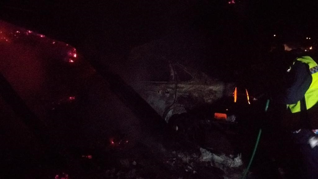 Samanlıkta yangın çıktı bir araç yandı