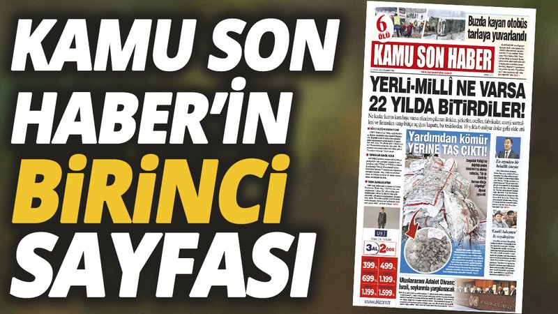 Kamu Son Haber'in birinci sayfası