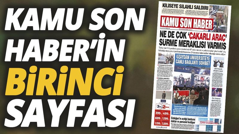 Kamu Son Haber'in birinci sayfası