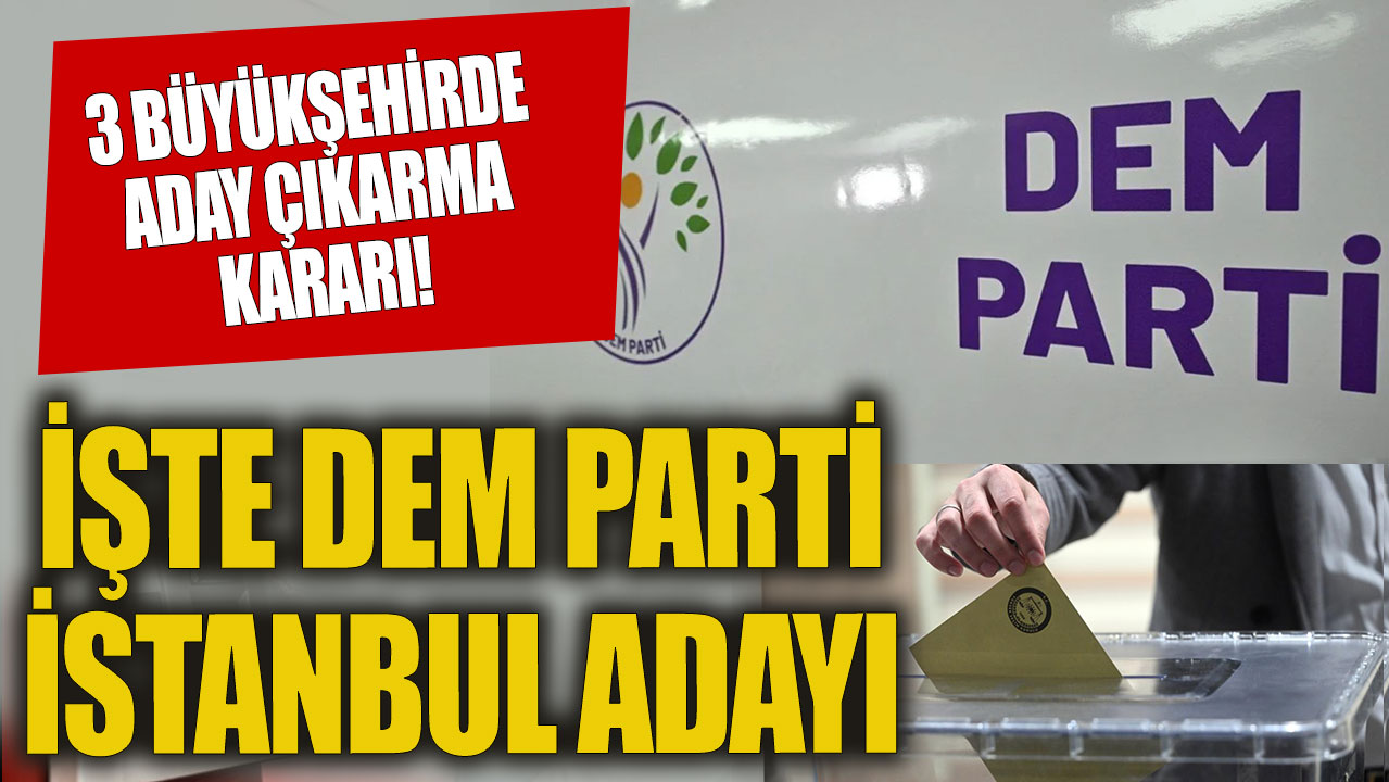 İşte DEM Parti'nin İstanbul adayı 3 büyükşehirden aday çıkarma kararı aldılar