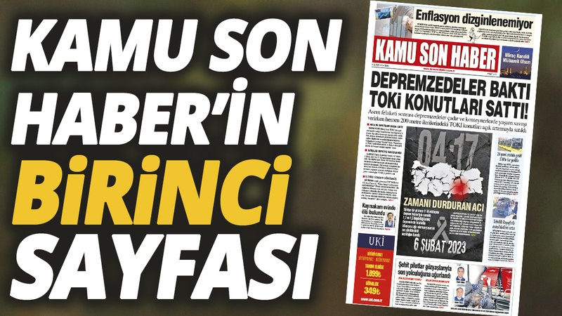 Kamu Son Haber'in birinci sayfası