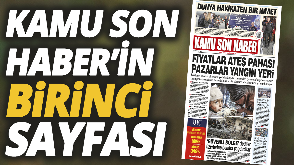 Kamu Son Haber'in birinci sayfası