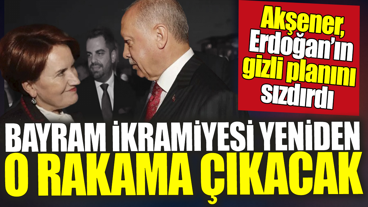 Meral Akşener Erdoğan'ın emekli planını sızdırdı 'Bayram ikramiyesi yeniden o rakama çıkacak'