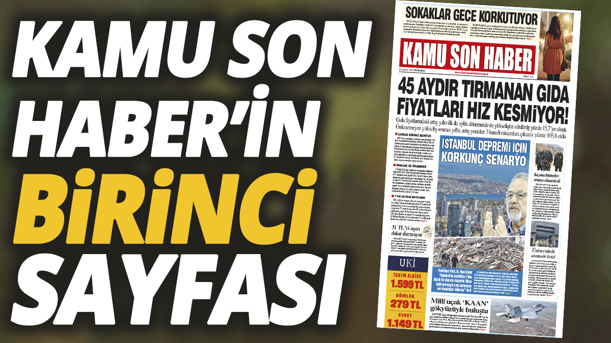 Kamu Son Haber'in birinci sayfası