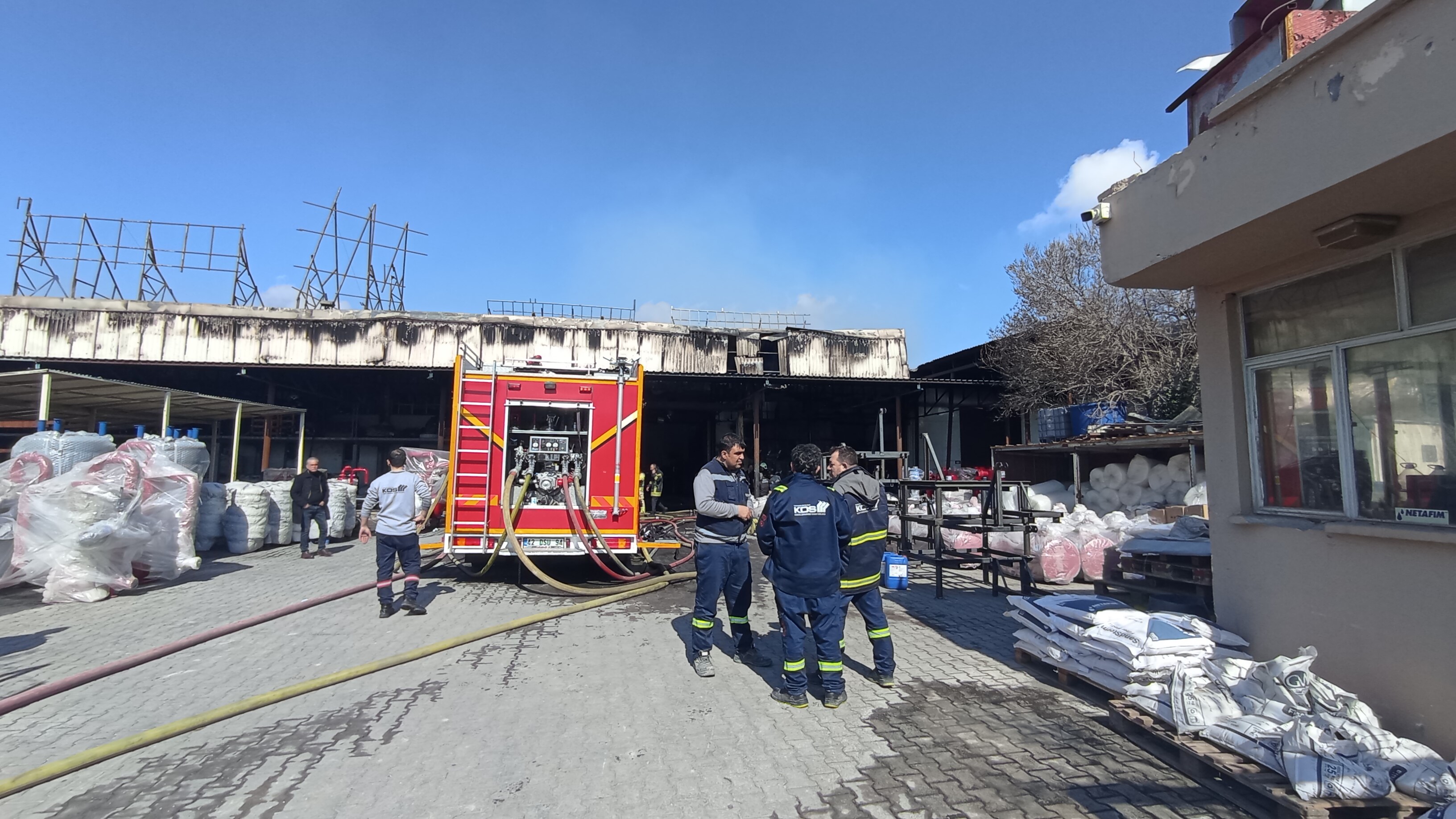 Konya'da sanayi bölgesinde yangın çıktı