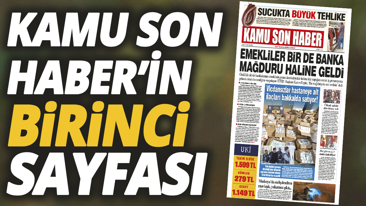 Kamu Son Haber'in birinci sayfası