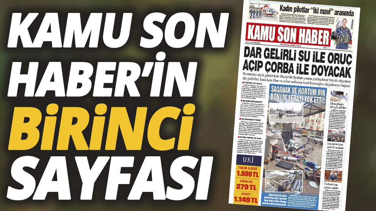 Kamu Son Haber'in birinci sayfası