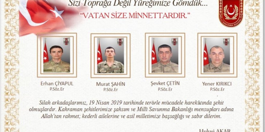 Akar'dan şehitler için başsağlığı mesajı