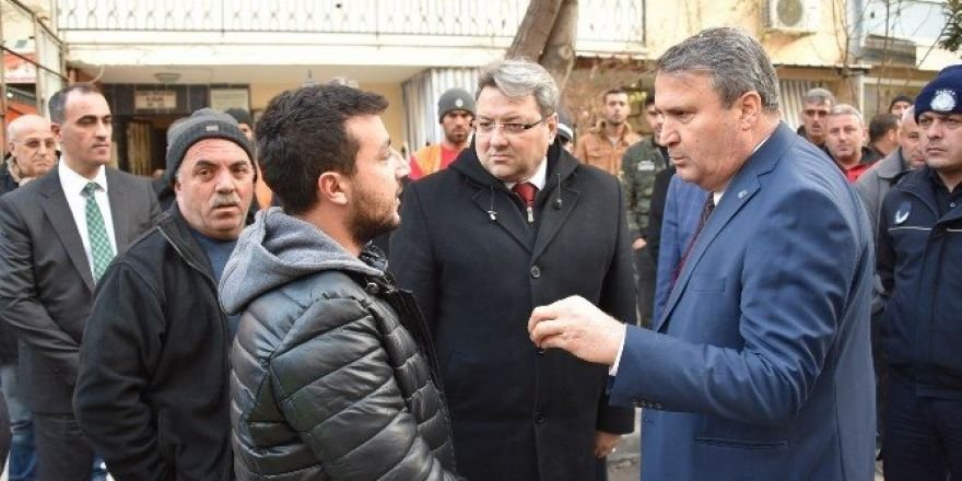 BAŞKAN İNCELEME YAPARKEN TARTIŞMA ÇIKTI!