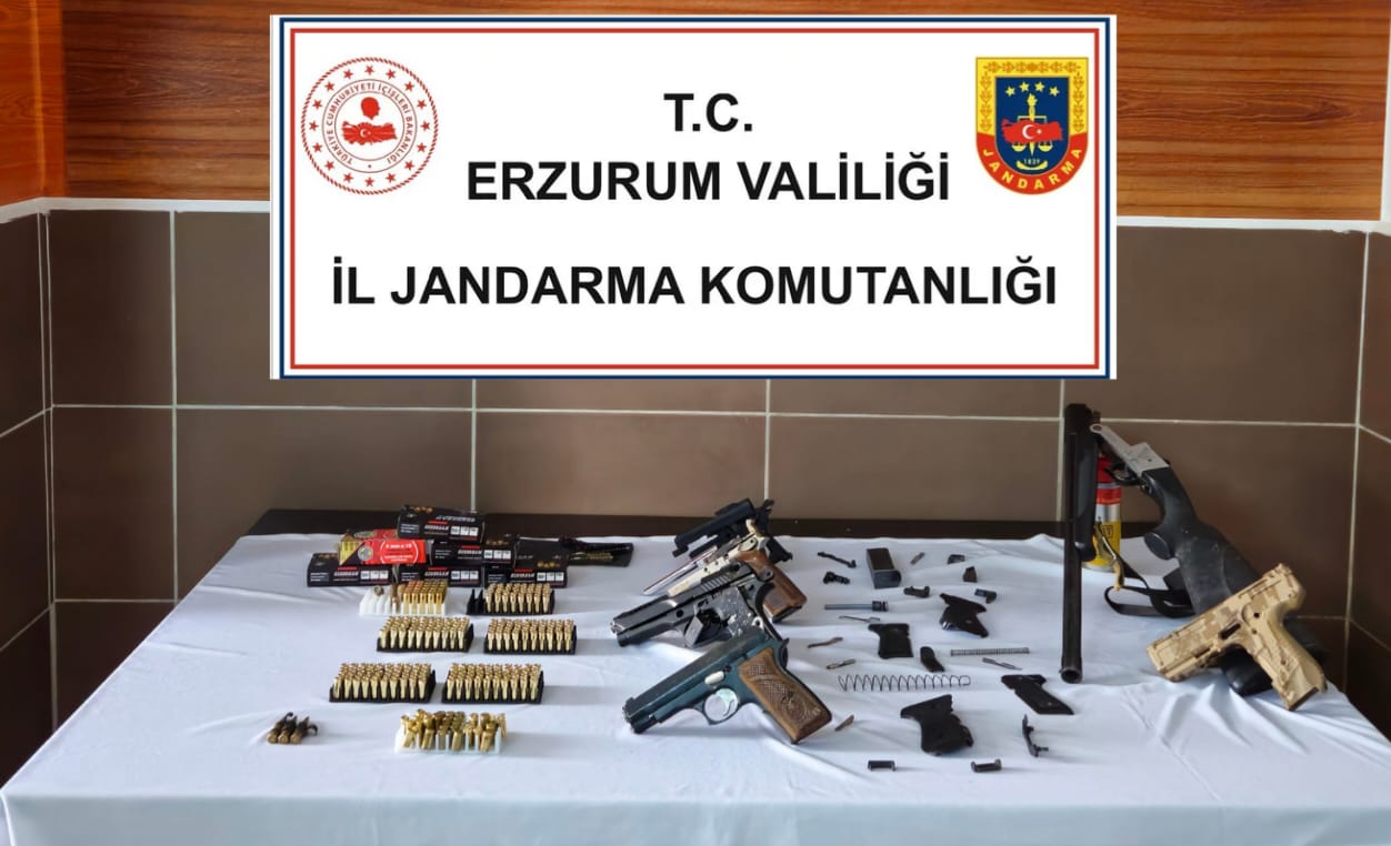 Erzurum Aziziye'de kaçak silah operasyonu
